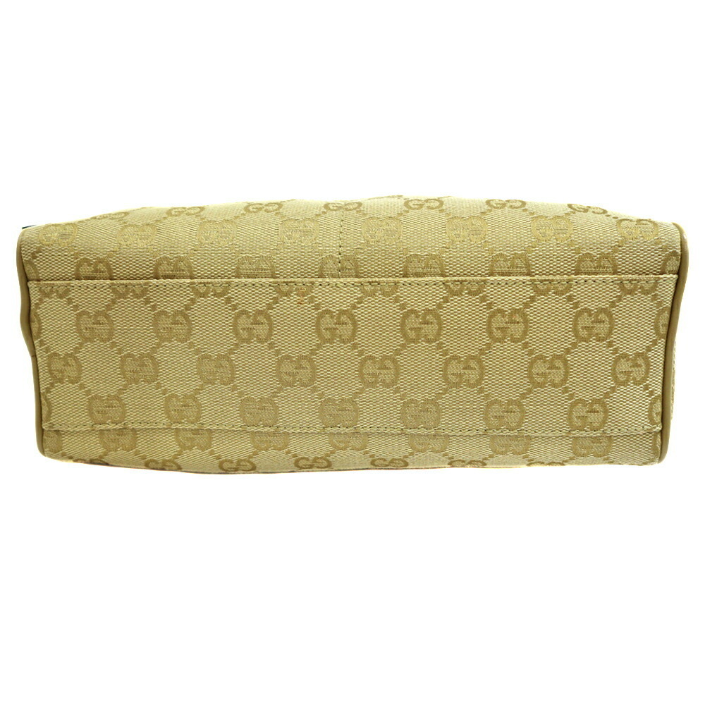 Gucci One Handle GG Canvas Handbag Beige Yellow - Picture 4 of 10